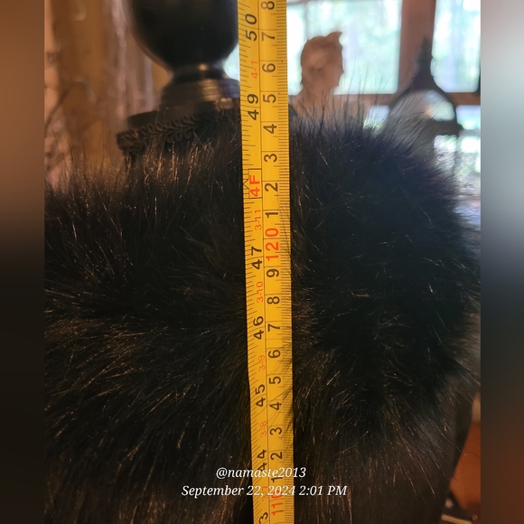 Guess Wool Blend Coat with Faux Fur Collar Brushed Fabric 3/4 Length Designer 68 - Picture 11 of 16